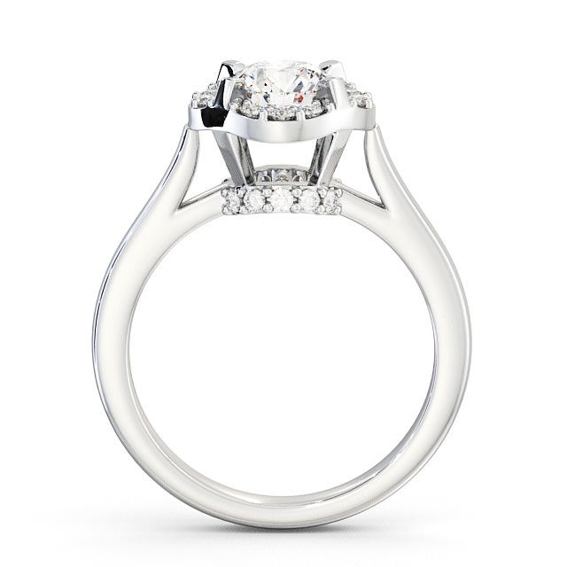 Halo Round Diamond Engagement Ring Platinum - Bruera ENRD51_WG_UP