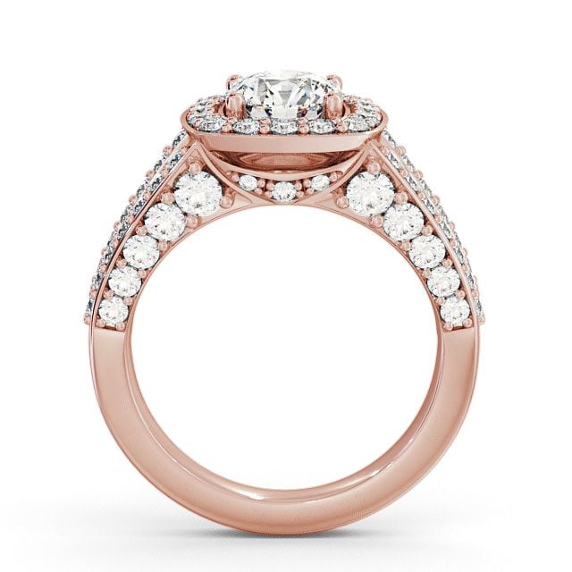Halo Round Diamond Engagement Ring 18K Rose Gold - Ferring ENRD52_RG_UP