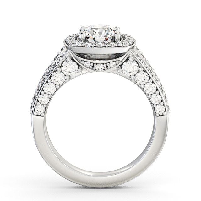 Halo Round Diamond Engagement Ring 9K White Gold - Ferring ENRD52_WG_UP