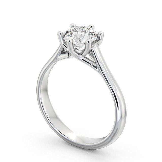 Round Diamond Engagement Ring 18K White Gold Solitaire - Airlie ENRD53_WG_SIDE