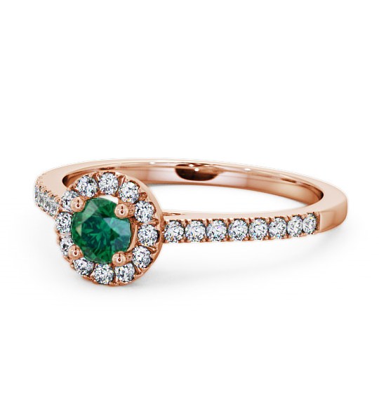  Halo Emerald and Diamond 0.51ct Ring 9K Rose Gold - Belvoir ENRD54GEM_RG_EM_THUMB2 