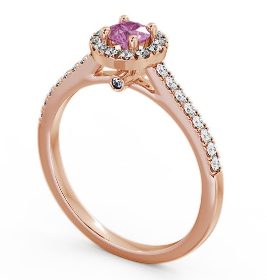  Halo Pink Sapphire and Diamond 0.58ct Ring 9K Rose Gold - Belvoir ENRD54GEM_RG_PS_THUMB1 