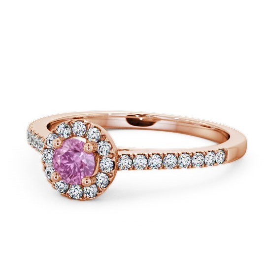  Halo Pink Sapphire and Diamond 0.58ct Ring 9K Rose Gold - Belvoir ENRD54GEM_RG_PS_THUMB2 
