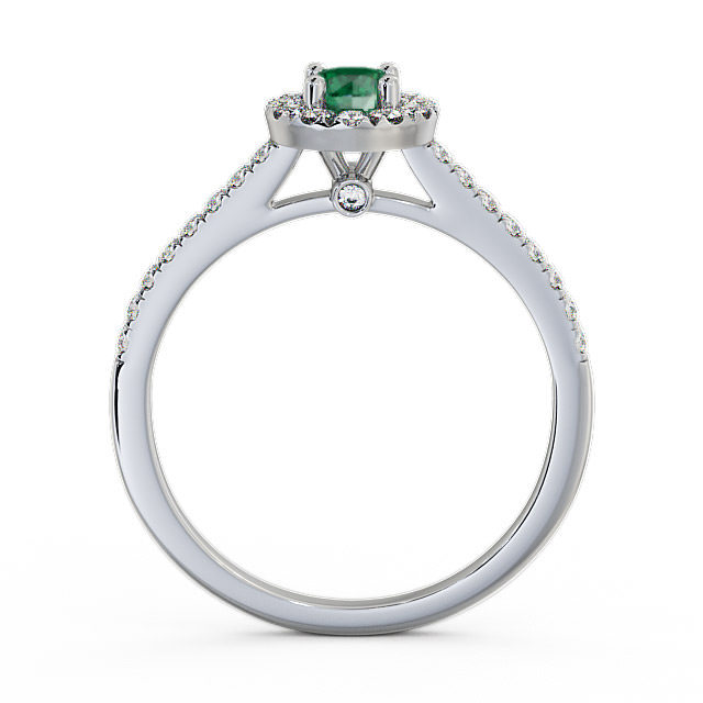 Halo Emerald and Diamond 0.51ct Ring 18K White Gold - Belvoir ENRD54GEM_WG_EM_UP