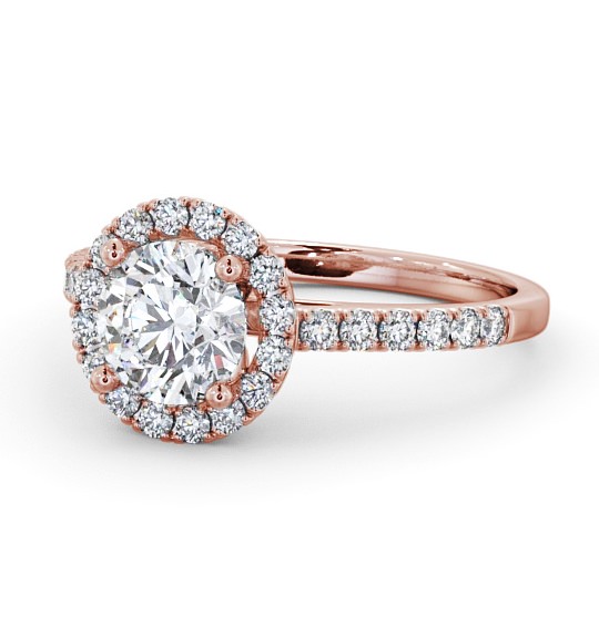  Halo Round Diamond Engagement Ring 18K Rose Gold - Belvoir ENRD54_RG_THUMB2 