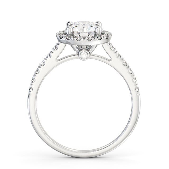 Halo Round Diamond Engagement Ring 18K White Gold - Belvoir ENRD54_WG_UP