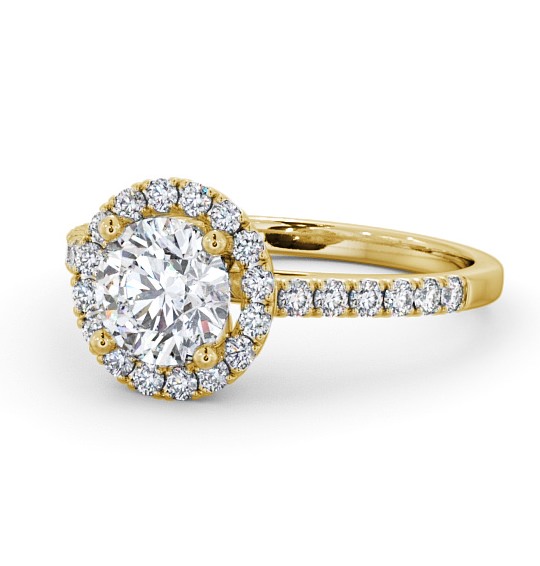  Halo Round Diamond Engagement Ring 18K Yellow Gold - Belvoir ENRD54_YG_THUMB2 
