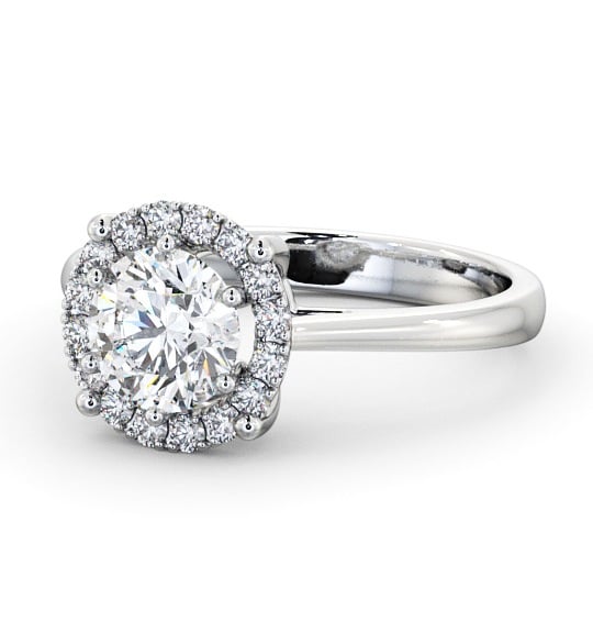  Halo Round Diamond Engagement Ring 18K White Gold - Albany ENRD57_WG_THUMB2 