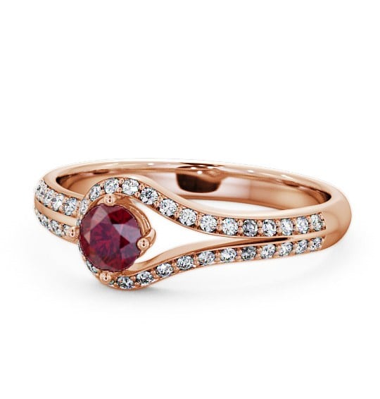  Open Halo Ruby and Diamond 0.57ct Ring 9K Rose Gold - Cameley ENRD58GEM_RG_RU_THUMB2 