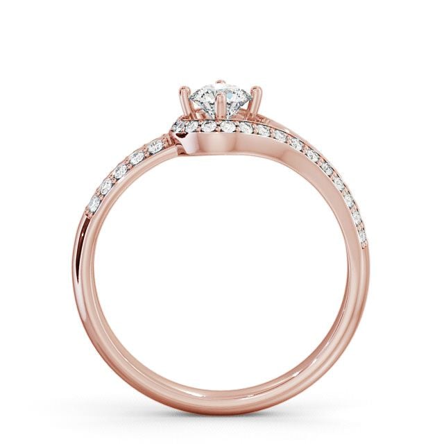 Halo Round Diamond Engagement Ring 9K Rose Gold - Cameley ENRD58_RG_UP