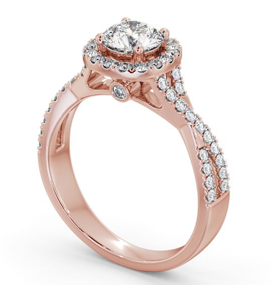  Halo Round Diamond Engagement Ring 18K Rose Gold - Balavil ENRD59_RG_THUMB1 