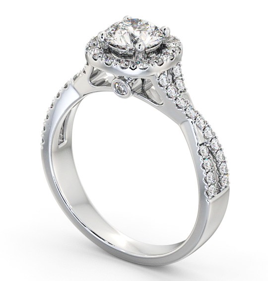 Halo Round Diamond Engagement Ring Palladium - Balavil ENRD59_WG_THUMB1