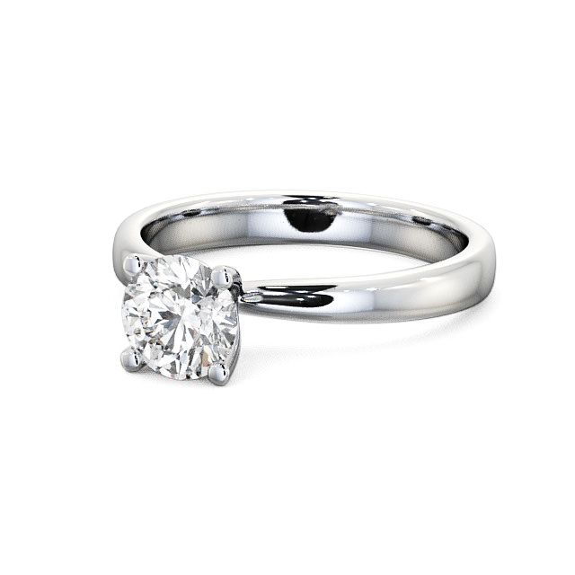Round Diamond Engagement Ring 9K White Gold Solitaire - Marley ENRD5_WG_FLAT