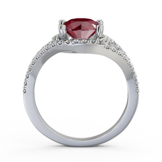Halo Ruby and Diamond 1.94ct Ring Platinum - Levam ENRD60GEM_WG_RU_UP