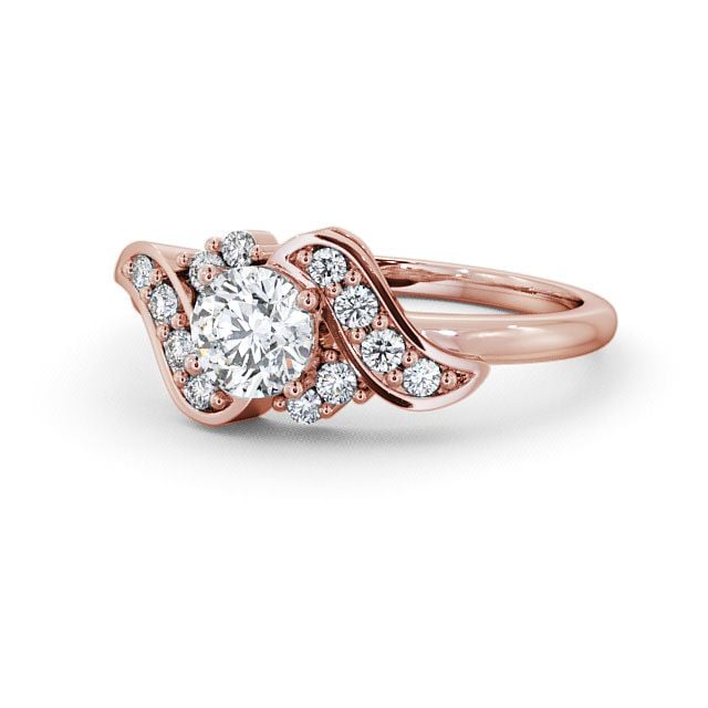 Round Diamond Engagement Ring 9K Rose Gold Solitaire - Milo ENRD61_RG_FLAT
