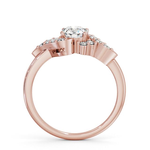 Round Diamond Engagement Ring 9K Rose Gold Solitaire - Milo ENRD61_RG_UP