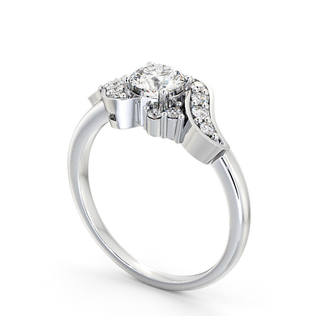 Round Diamond Engagement Ring Platinum Solitaire - Milo ENRD61_WG_SIDE