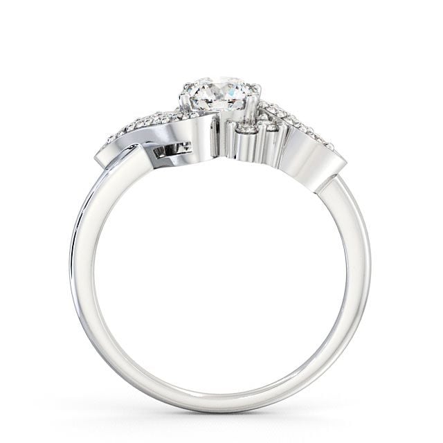 Round Diamond Engagement Ring 9K White Gold Solitaire - Milo ENRD61_WG_UP
