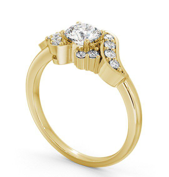 Round Diamond Engagement Ring 18K Yellow Gold Solitaire - Milo ENRD61_YG_THUMB1