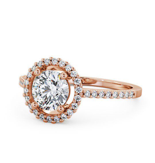  Halo Round Diamond Engagement Ring 18K Rose Gold - Kerris ENRD62_RG_THUMB2 