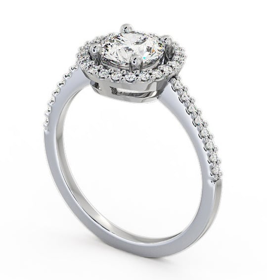  Halo Round Diamond Engagement Ring 18K White Gold - Kerris ENRD62_WG_THUMB1_1 