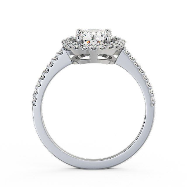 Halo Round Diamond Engagement Ring 18K White Gold - Kerris ENRD62_WG_UP