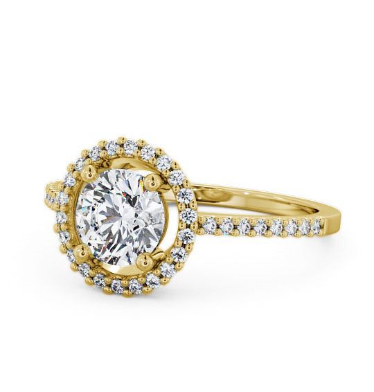  Halo Round Diamond Engagement Ring 18K Yellow Gold - Kerris ENRD62_YG_THUMB2 
