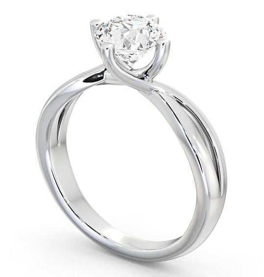 Round Diamond Engagement Ring Palladium Solitaire - Alisery ENRD63_WG_THUMB1