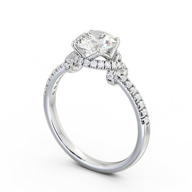 Halo Round Diamond Engagement Ring 18K White Gold - Chambery ENRD65_WG_SIDE