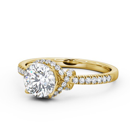 Halo Round Diamond Engagement Ring 9K Yellow Gold - Chambery ENRD65_YG_THUMB2 