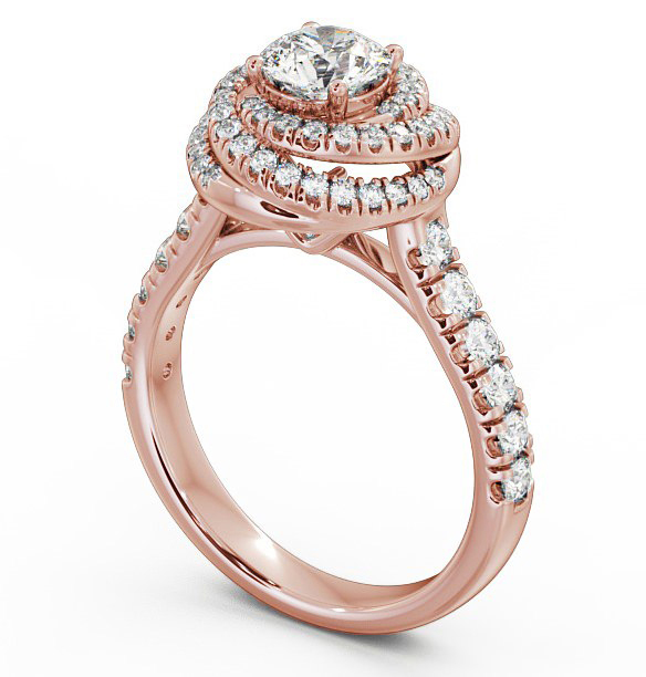 Halo 1.25ct Round Diamond Engagement Ring 18K Rose Gold - Lavinia ENRD68_RG_THUMB1