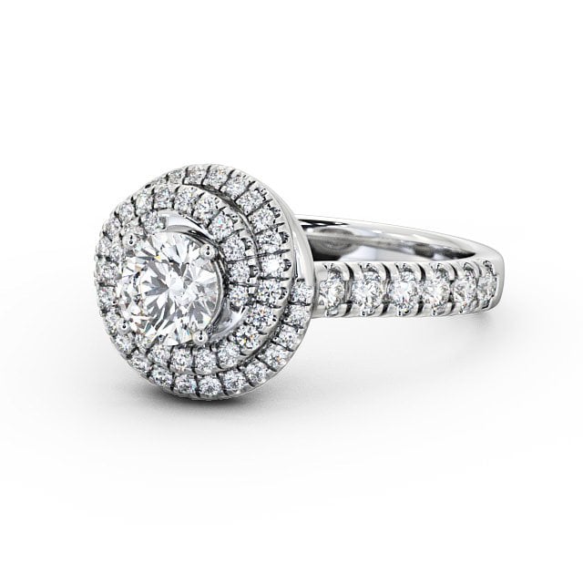 Halo 1.25ct Round Diamond Engagement Ring Platinum - Lavinia ENRD68_WG_FLAT