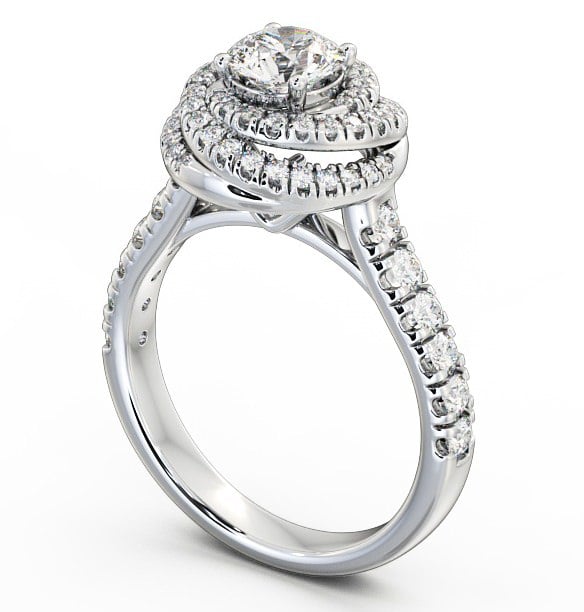 Halo 1.25ct Round Diamond Engagement Ring 18K White Gold - Lavinia ENRD68_WG_THUMB1