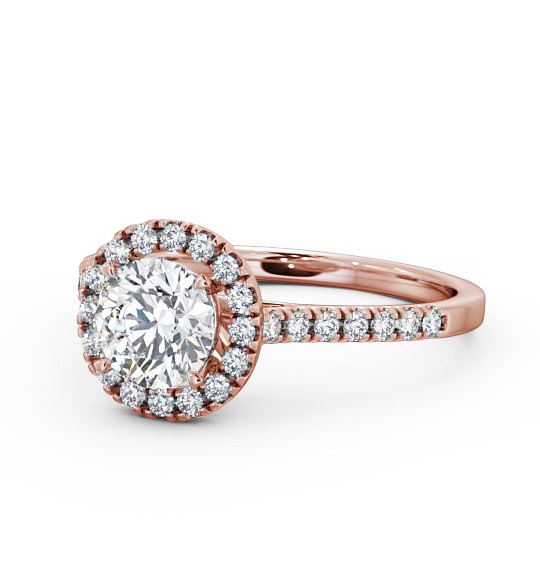  Halo Round Diamond Engagement Ring 18K Rose Gold - Isabelle ENRD69_RG_THUMB2 