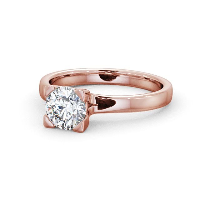 Round Diamond Engagement Ring 9K Rose Gold Solitaire - Rainton ENRD6_RG_FLAT