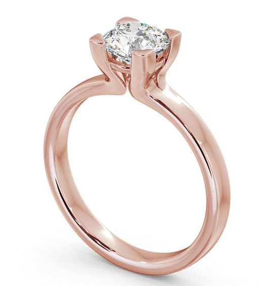 Round Diamond Engagement Ring 9K Rose Gold Solitaire - Rainton ENRD6_RG_THUMB1