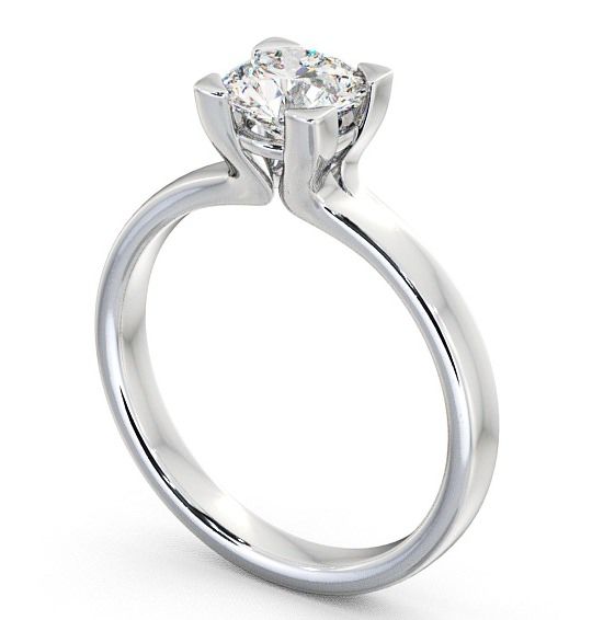 Round Diamond Engagement Ring 9K White Gold Solitaire - Rainton ENRD6_WG_THUMB1