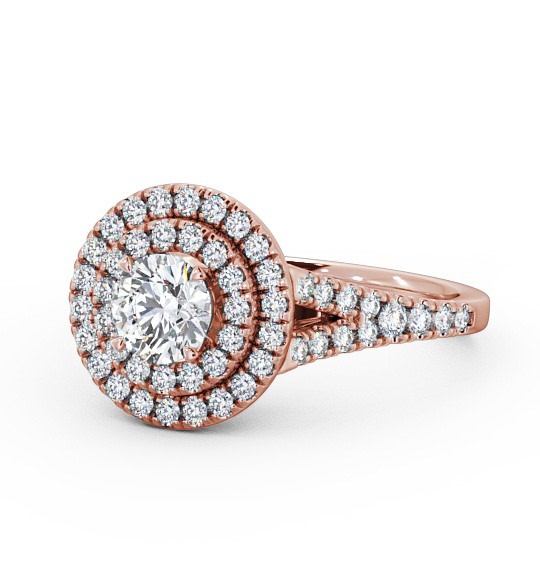  Halo Round Diamond Engagement Ring 18K Rose Gold - Victoria ENRD70_RG_THUMB2 