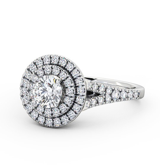  Halo Round Diamond Engagement Ring 18K White Gold - Victoria ENRD70_WG_THUMB2 