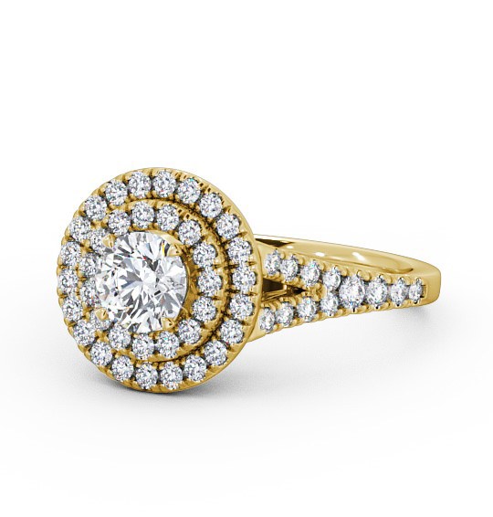  Halo Round Diamond Engagement Ring 18K Yellow Gold - Victoria ENRD70_YG_THUMB2 