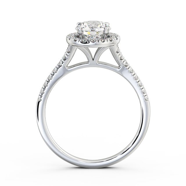 Halo Round Diamond Engagement Ring 18K White Gold - Rennes ENRD71_WG_UP