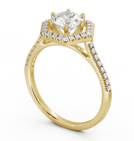  Halo Round Diamond Engagement Ring 9K Yellow Gold - Larissa ENRD73_YG_THUMB1 