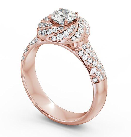 Halo 0.90ct Round Diamond Engagement Ring 18K Rose Gold - Eloise ENRD74_RG_THUMB1