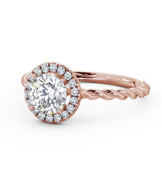  Halo Round Diamond Engagement Ring 18K Rose Gold - Clarissa ENRD75_RG_THUMB2 