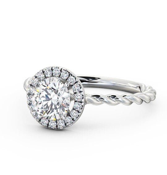  Halo Round Diamond Engagement Ring 18K White Gold - Clarissa ENRD75_WG_THUMB2 
