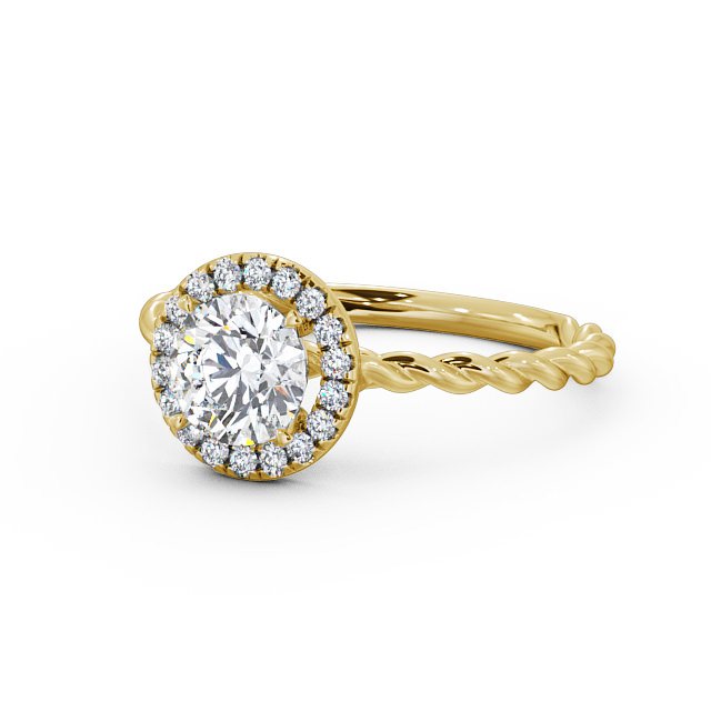 Halo Round Diamond Engagement Ring 9K Yellow Gold - Clarissa ENRD75_YG_FLAT