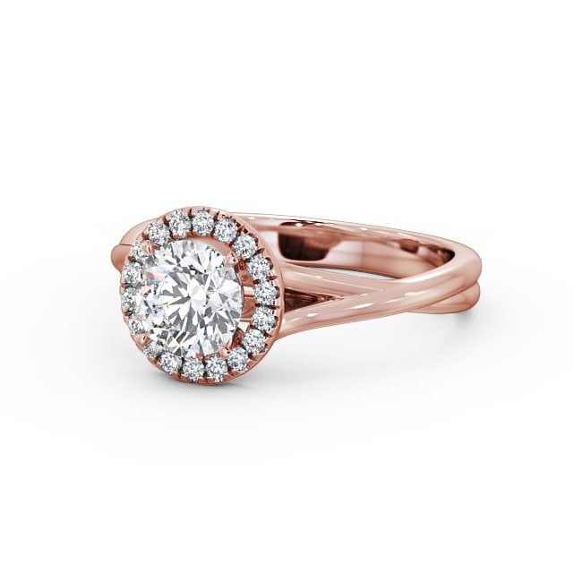 Halo Round Diamond Engagement Ring 18K Rose Gold - Bethany ENRD76_RG_FLAT