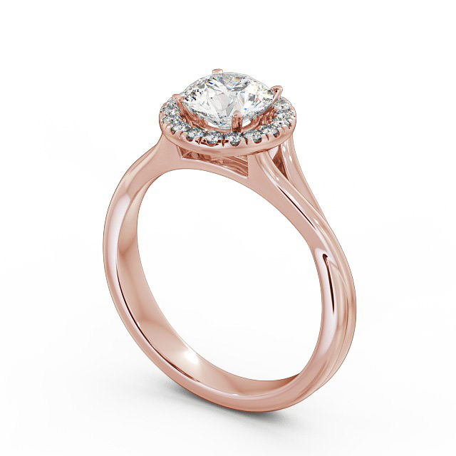 Halo Round Diamond Engagement Ring 18K Rose Gold - Bethany ENRD76_RG_SIDE