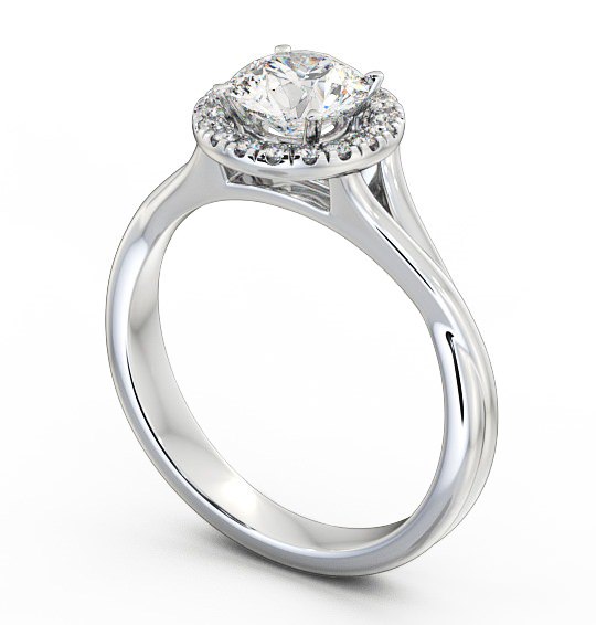 Halo Round Diamond Engagement Ring Platinum - Bethany ENRD76_WG_THUMB1