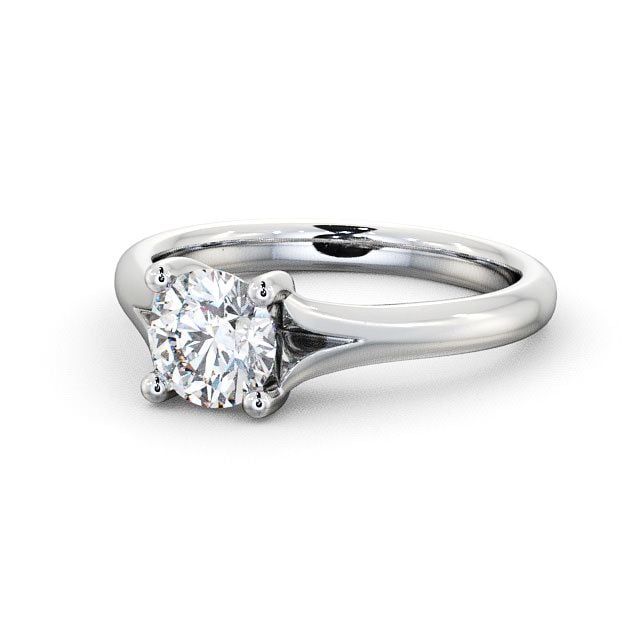 Round Diamond Engagement Ring Platinum Solitaire - Veraby ENRD7_WG_FLAT